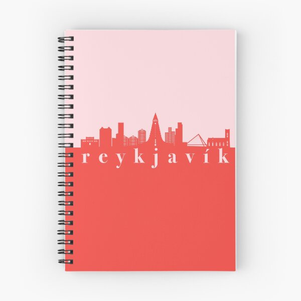 Item preview, minimalist reykjavik skyline red and pink color block  designed and sold by neopop.