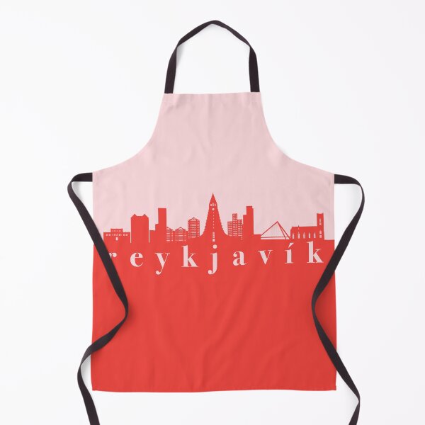 Item preview, minimalist reykjavik skyline red and pink color block  designed and sold by neopop.
