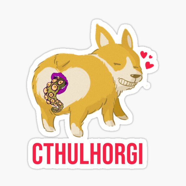 Cthulhorgi Design - Funny Corgi Cthulhu Fusion Sticker