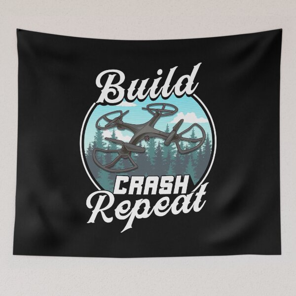 Item preview, Build Crash Repeat Funny Drone Pilot Flying Pun designed and sold by perfectpresents.