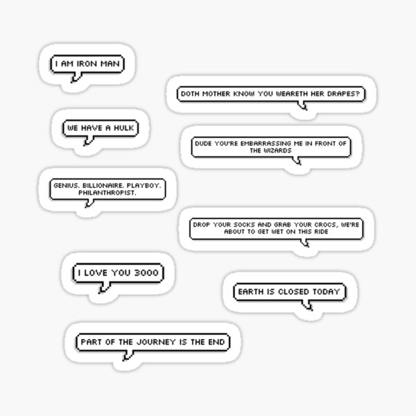 iron man quote pack Sticker