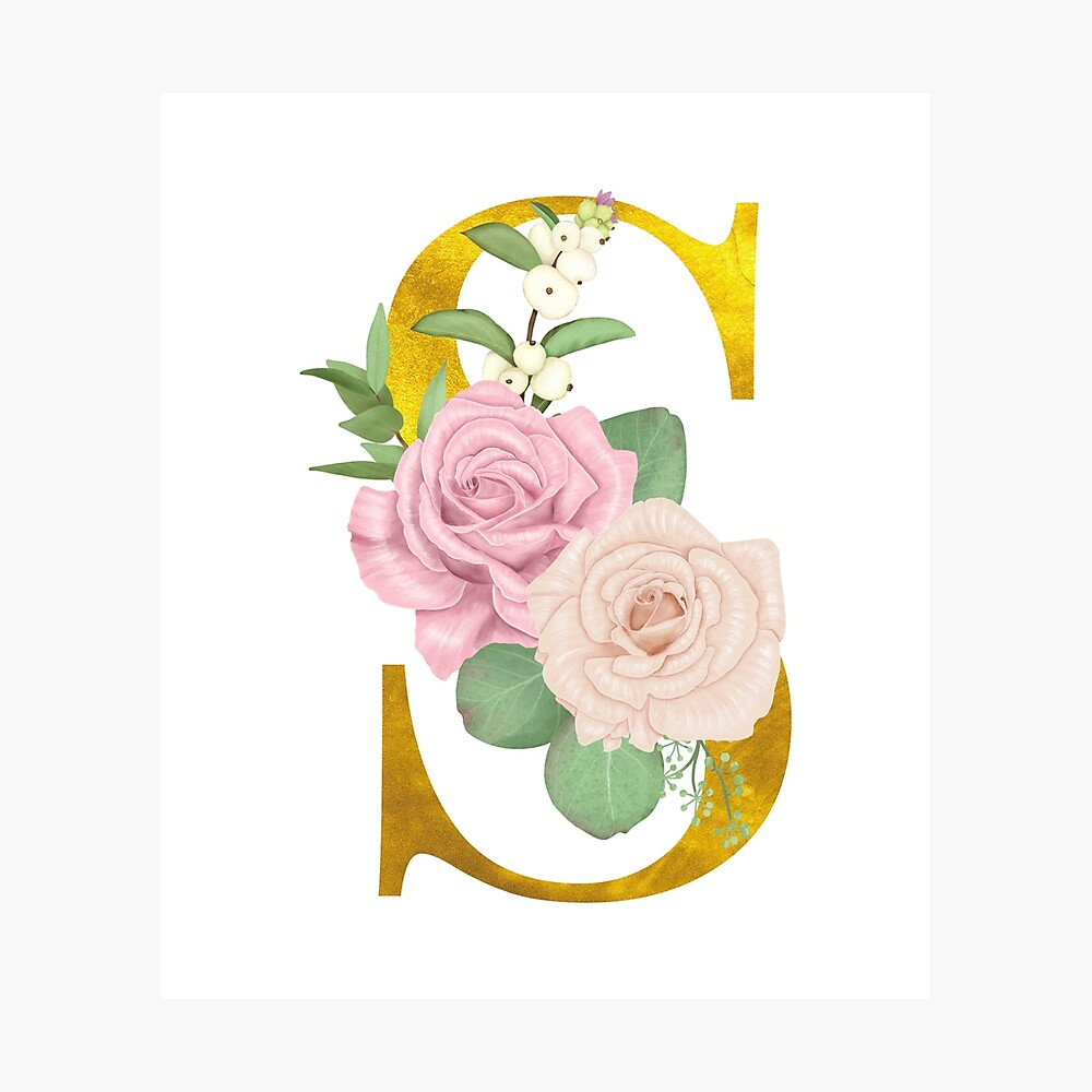 monogram initials floral letter F roses vintage flowers Sweatshirt