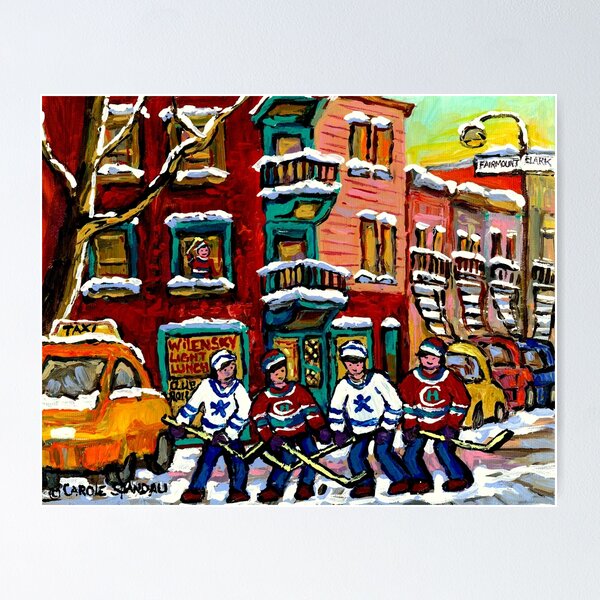 Item preview, CANADIAN ART WILENSKY'S LUNCH DINER MONTREAL  WINTER HOCKEY SCENE designed and sold by Carole  Spandau.