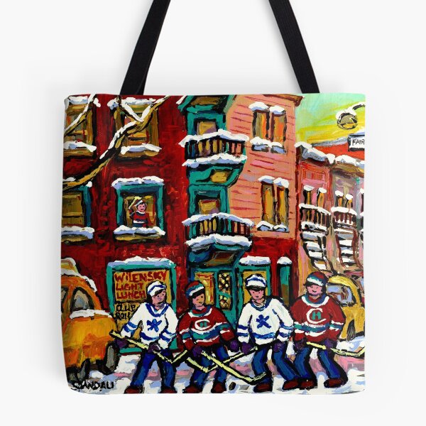 Item preview, CANADIAN ART WILENSKY'S LUNCH DINER MONTREAL  WINTER HOCKEY SCENE designed and sold by Carole  Spandau.