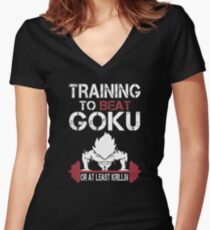 Goku Gym Women's Fitted V-Neck T-Shirt