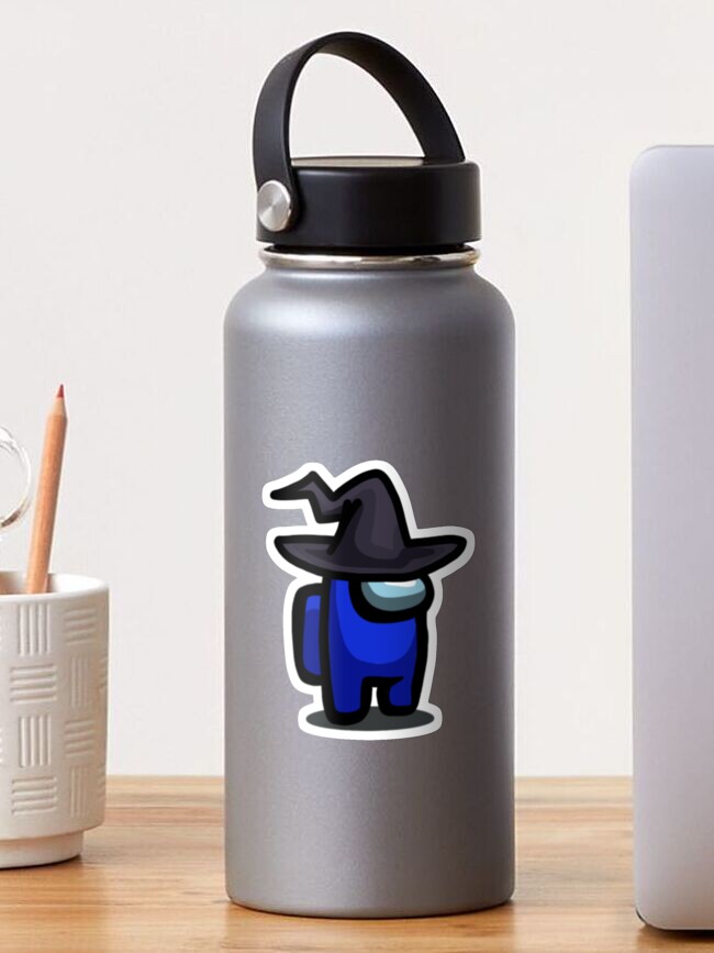 Blue Among Us Character With With Hat Sticker By Dwightt Redbubble