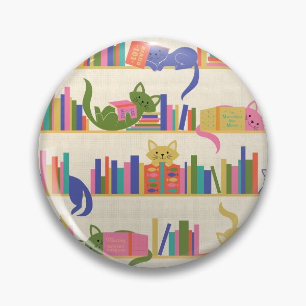 Item preview, Cozy Cats and Books in Bright, Vintage Colors designed and sold by Portia Monberg.