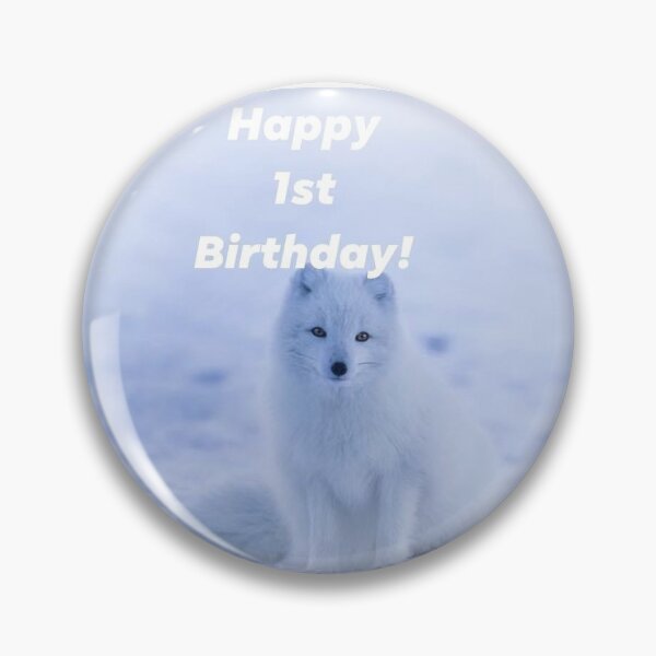 Item preview, Happy 1st Birthday winter wolf designed and sold by BasketKisses.