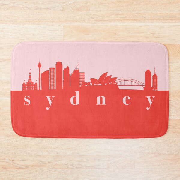Item preview, minimalist sydney skyline red and pink color block  designed and sold by neopop.