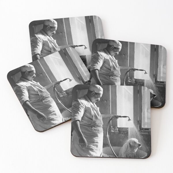 Item preview, Vintage dog cute photo Dogs retro pet barber grooming taking bath designed and sold by Coolstuff4you71.