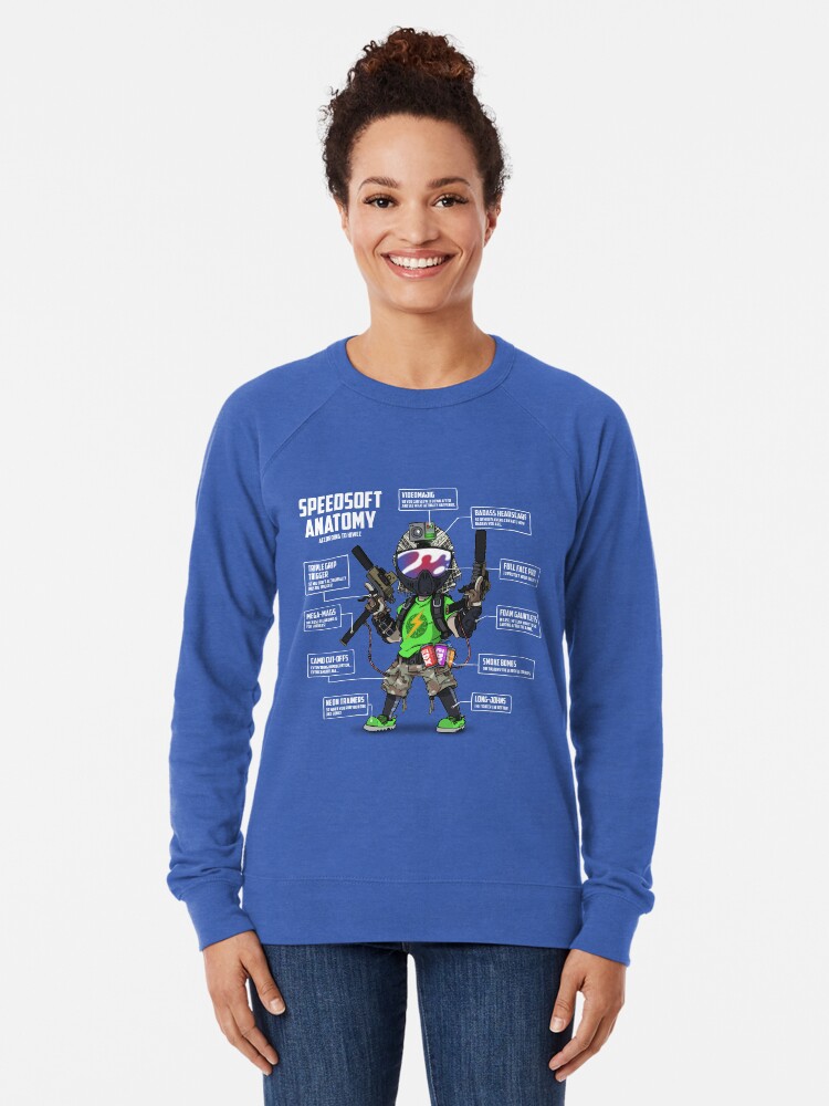Alternate view of SPEEDSOFT ANATOMY (White writing) Lightweight Sweatshirt