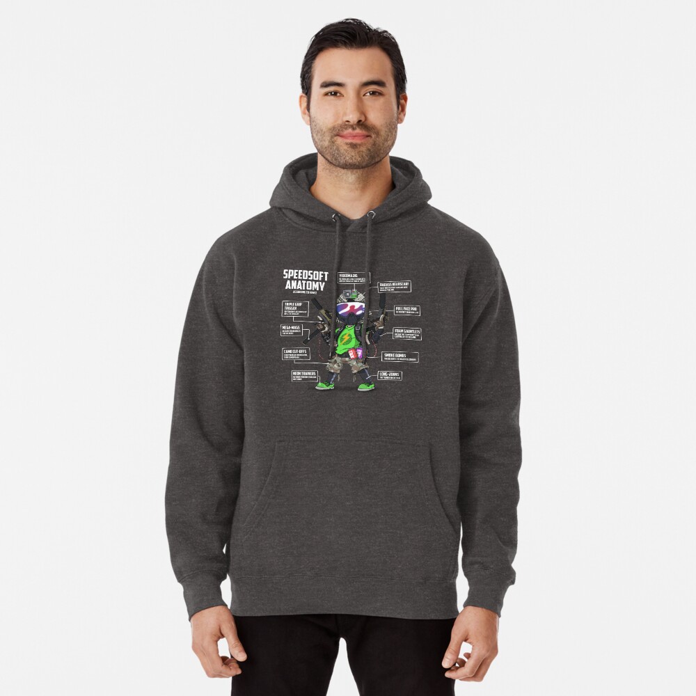 SPEEDSOFT ANATOMY (White writing) Pullover Hoodie