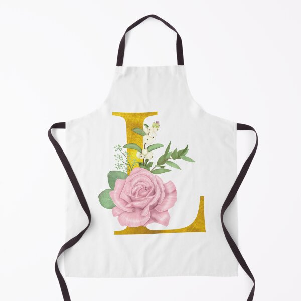 Item preview, Gold & Pink Floral Monogram L designed and sold by adortopia.