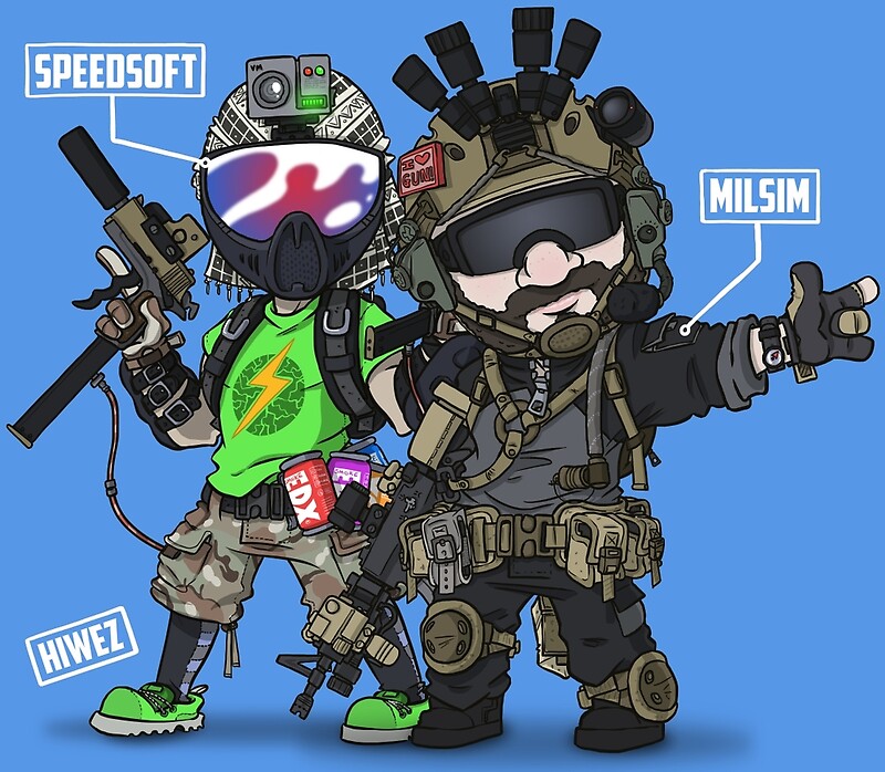 "Airsoft and Speedsoft (White writing)" by hiwez  Redbubble