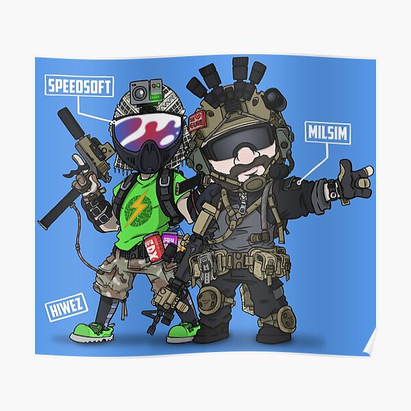 Airsoft and Speedsoft (White writing) Poster
