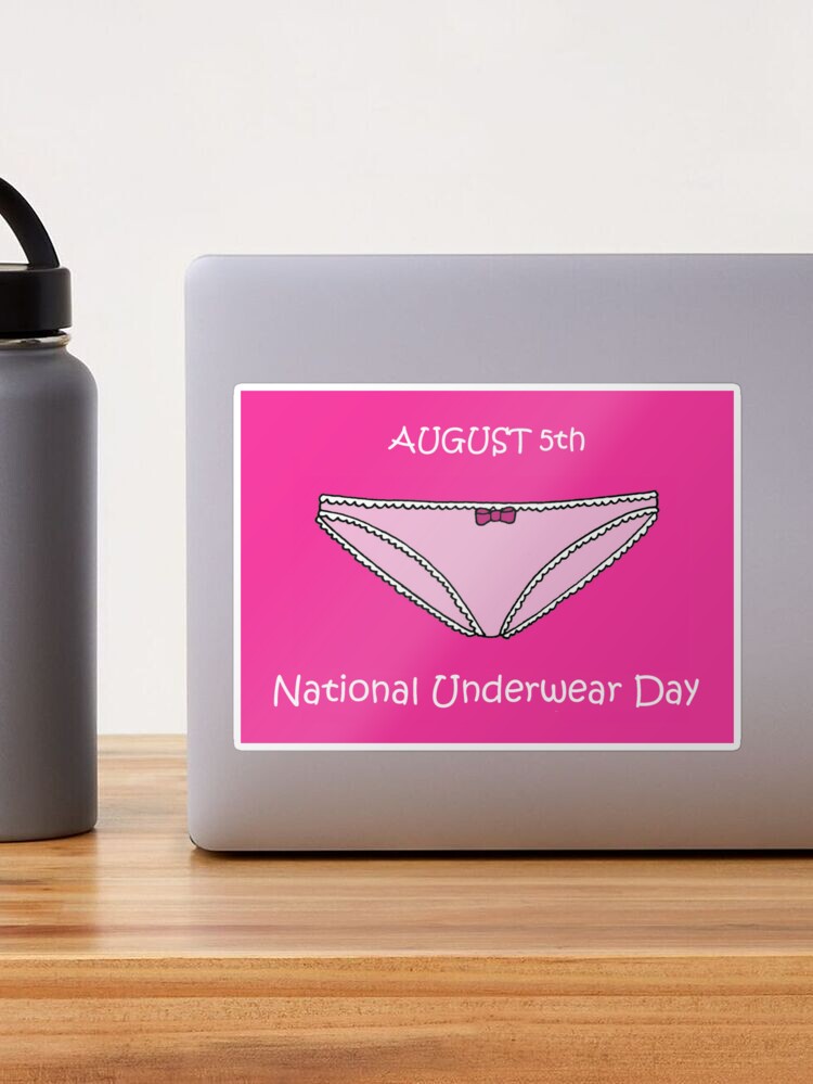 August 5th National Underwear Day Pink Panties | Sticker