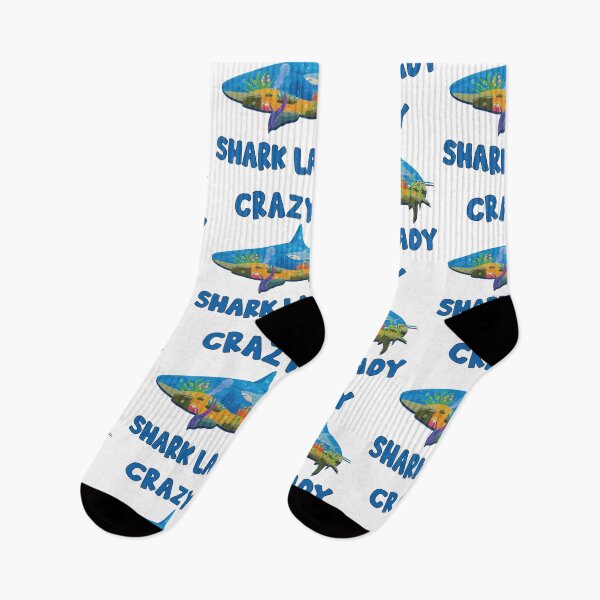 Item preview, CRAZY SHARK LADY | Cute shark sticker designed and sold by noahs-shop.