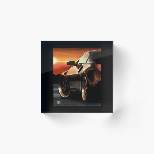 Lemans Sunset Nissan 350Z - by Jake Dault Acrylic Block
