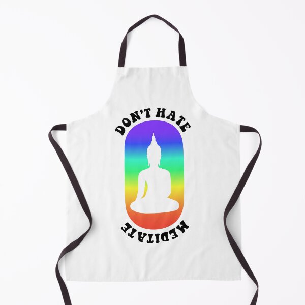 Item preview, "Don't Hate, Meditate" Seated Buddha Silhouette Typography designed and sold by Happy Puppy Print On Demand.