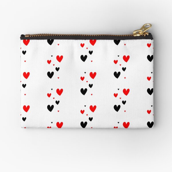 Red and Black Hearts Art Zipper Pouch