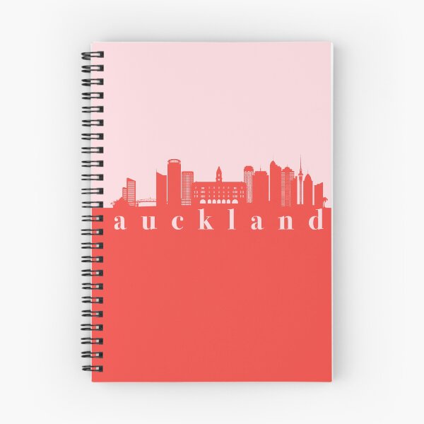Item preview, minimalist auckland skyline red and pink color block  designed and sold by neopop.