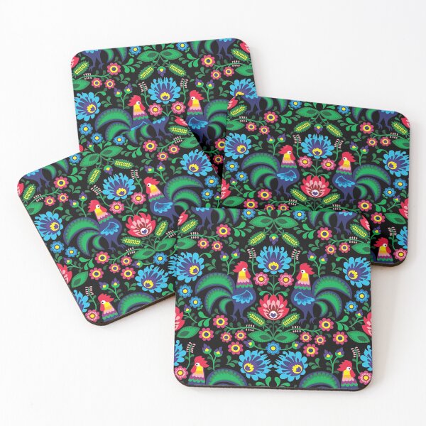 Item preview, Polish traditional ornament, black background designed and sold by MashaVed.