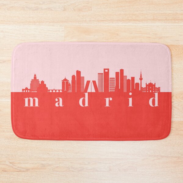 Item preview, minimalist madrid skyline red and pink color block  designed and sold by neopop.