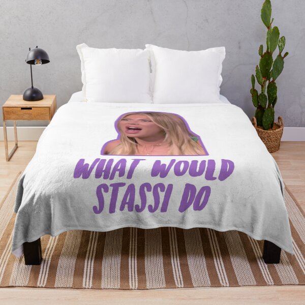 Item preview, ¿Qué haría Stassi? - Pegatina con cita divertida de meme Momentos de vino Stassi Schroeder Lisa Vanderpump Bravo Real Housewives Merch Fan Art Regalos de Navidad Tom Jax Brittany Season Libro de cumpleaños designed and sold by qualityprinting.