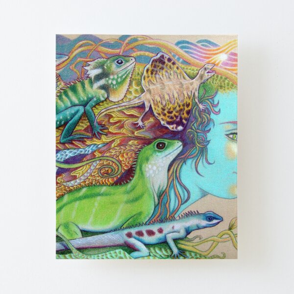 A Tangle Of Lizards, Lizard Art Canvas Mounted Print
