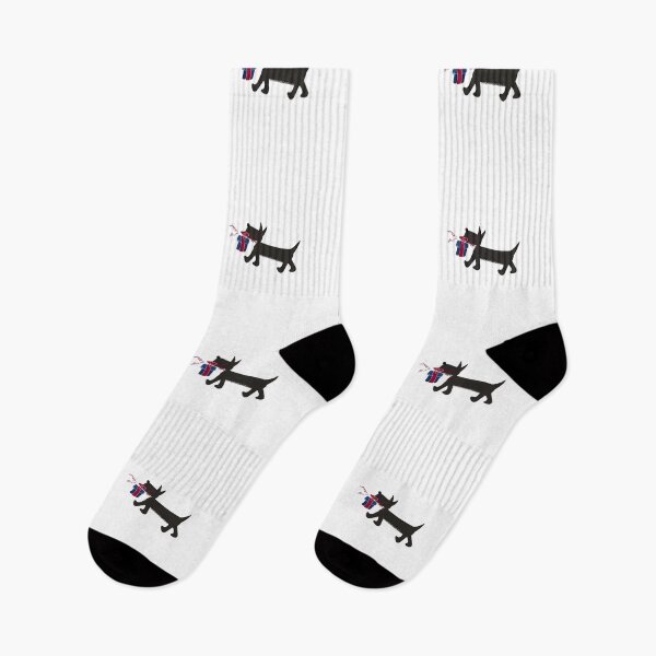 Item preview, Dog terrier holding a gift in his mouth. designed and sold by TanaLuna.