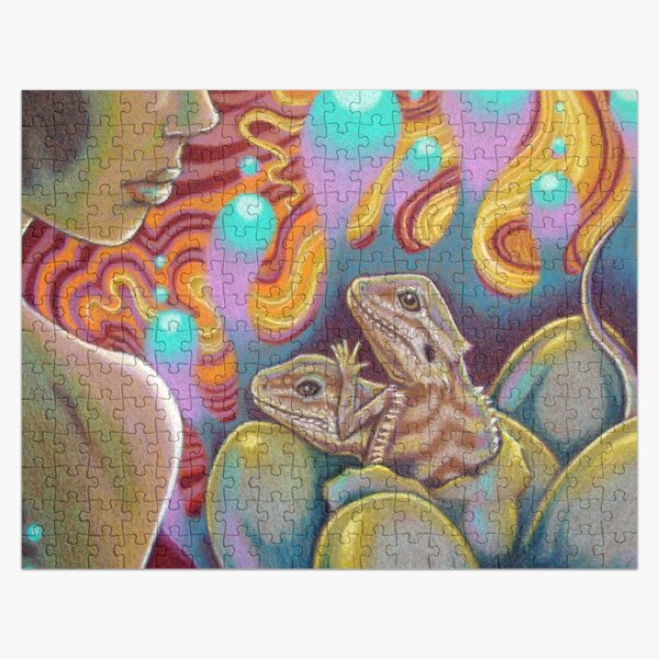 The Egg Maiden, Bearded Dragon Art Jigsaw Puzzle