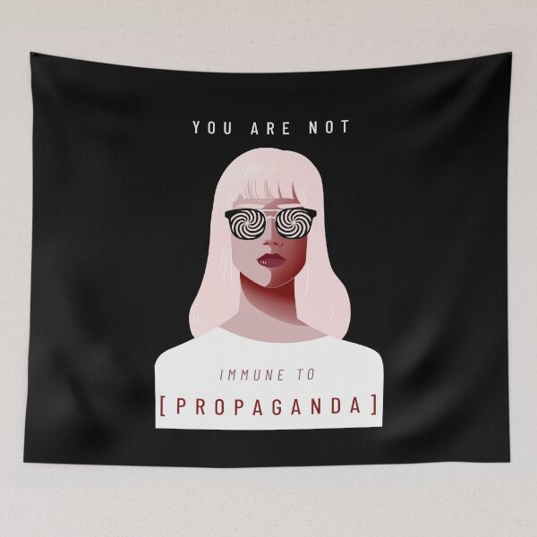 Item preview, You Are Not Immune To Propaganda – Hypnotized Pink Mass Media Puppets designed and sold by The Green Corner.