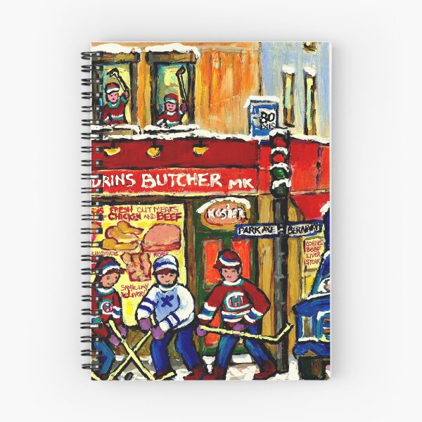 Artikelvorschau, MONTREAL ART BOUCHERIE MEHADRIN'S BUTCHER SHOP MIT HOCKEY UND LIEFERUNG LKW CANADIAN MALEREI entworfen und verkauft von Carole Spandau.
