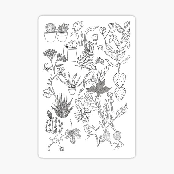 Black and White Garden Sticker