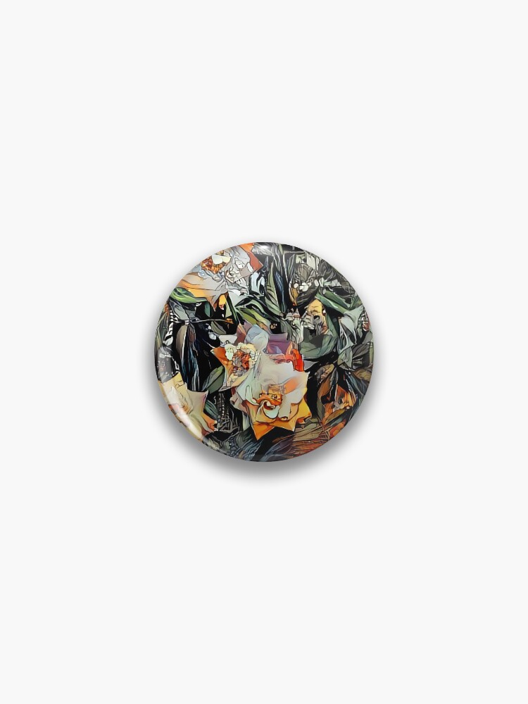 Thumbnail 1 of 3, Pin, Psychedelic Autumn Roses designed and sold by BrendanARing.
