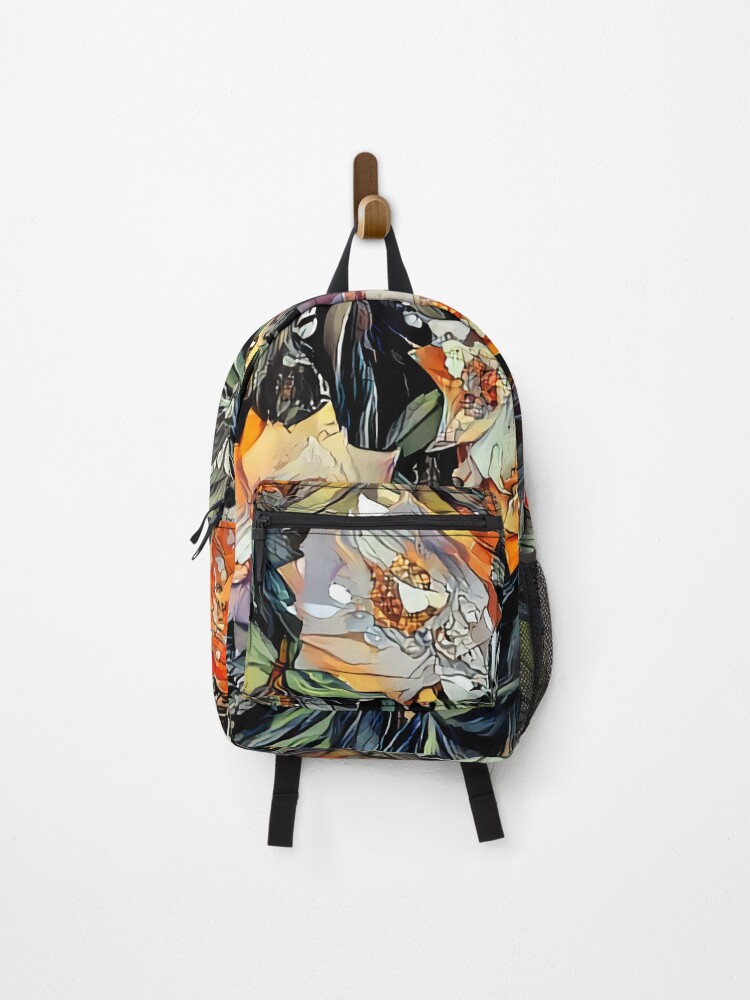 Thumbnail 1 of 3, Backpack, Psychedelic Autumn Roses designed and sold by BrendanARing.