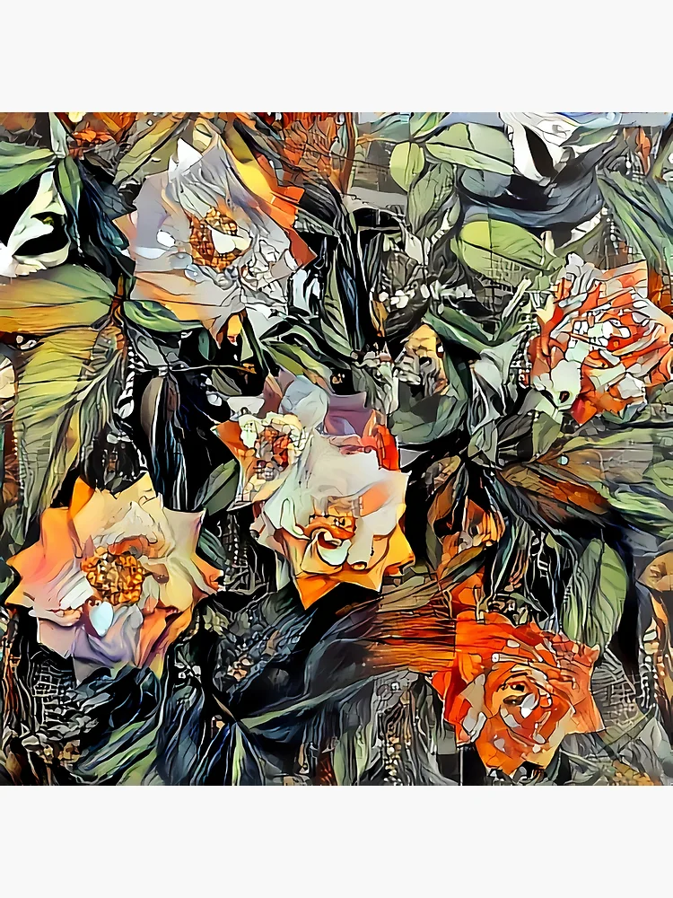 Thumbnail 3 of 3, Poster, Psychedelic Autumn Roses designed and sold by Brendan Arthur Ring.