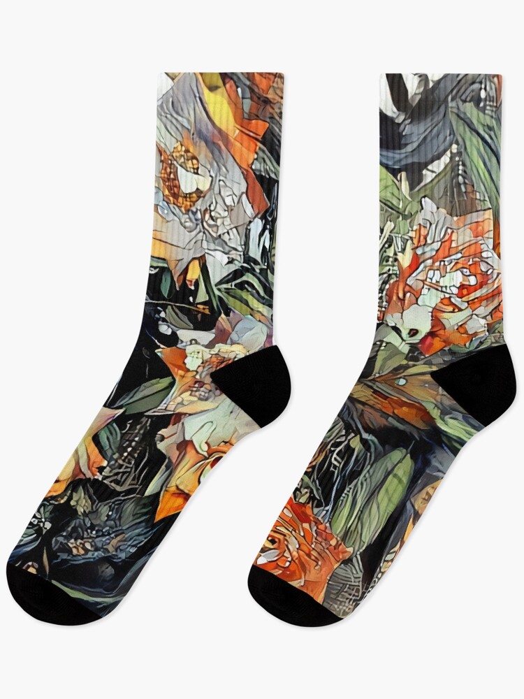 Thumbnail 1 of 5, Socks, Psychedelic Autumn Roses designed and sold by BrendanARing.