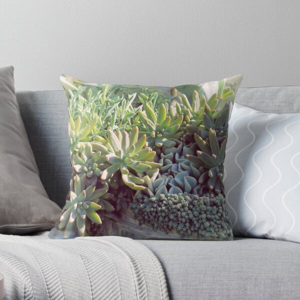 Green Succulents Throw Pillow