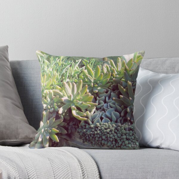 Green Succulents Throw Pillow