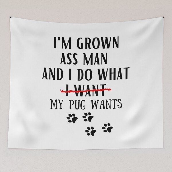 Item preview, Pug funny quote cartoon pug designed and sold by OneTimeEngineer.