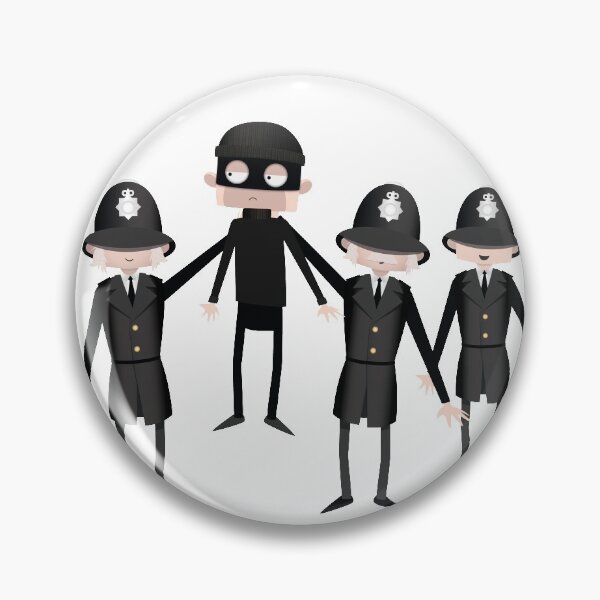 Item preview, Papercraft style artwork of police, cops and robber, burglar designed and sold by chattleyworks.