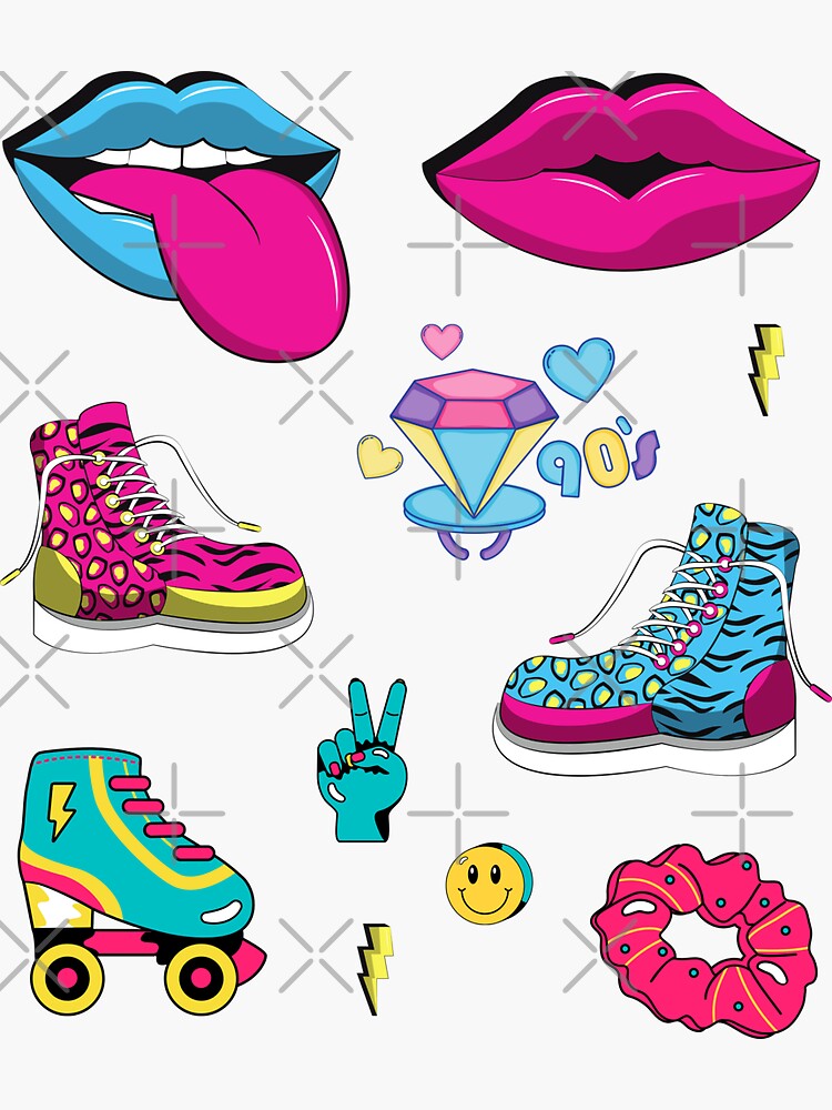 Vintage Retro 90s Sticker Pack Sticker for Sale by SAVWIS