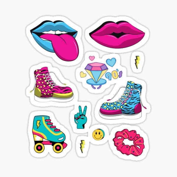 Vintage Retro 90s Sticker Pack Sticker for Sale by SAVWIS