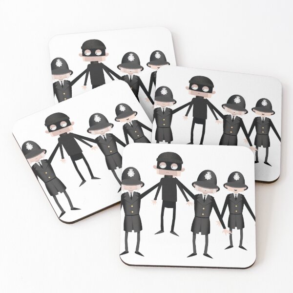 Item preview, Papercraft style artwork of police, cops and robber, burglar designed and sold by chattleyworks.