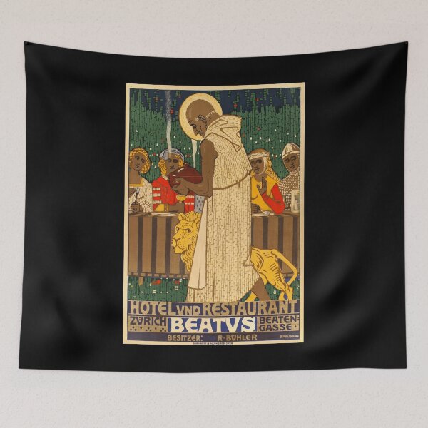 Item preview, retro hotel und restaurant beatus zurich designed and sold by CorasPosters.