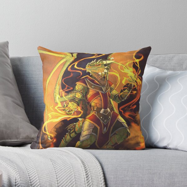 Argonian Flames Throw Pillow