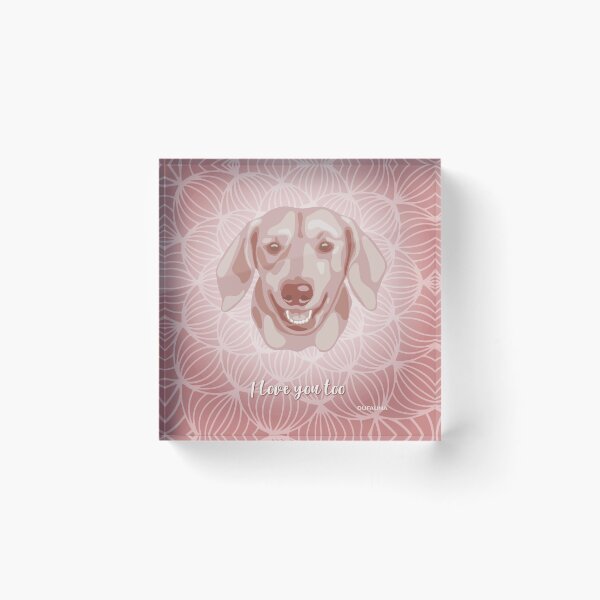 Item preview, Dachshund Pink Blush Smiling Face "I love you too" designed and sold by DuFauna.
