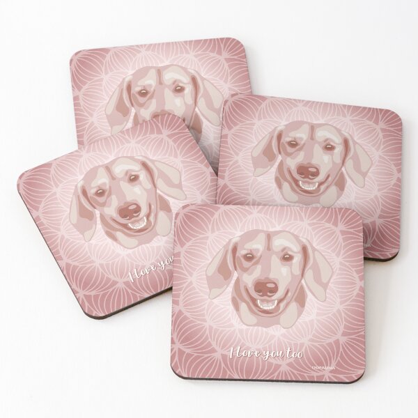 Item preview, Dachshund Pink Blush Smiling Face "I love you too" designed and sold by DuFauna.