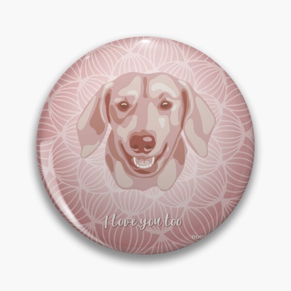 Item preview, Dachshund Pink Blush Smiling Face "I love you too" designed and sold by DuFauna.